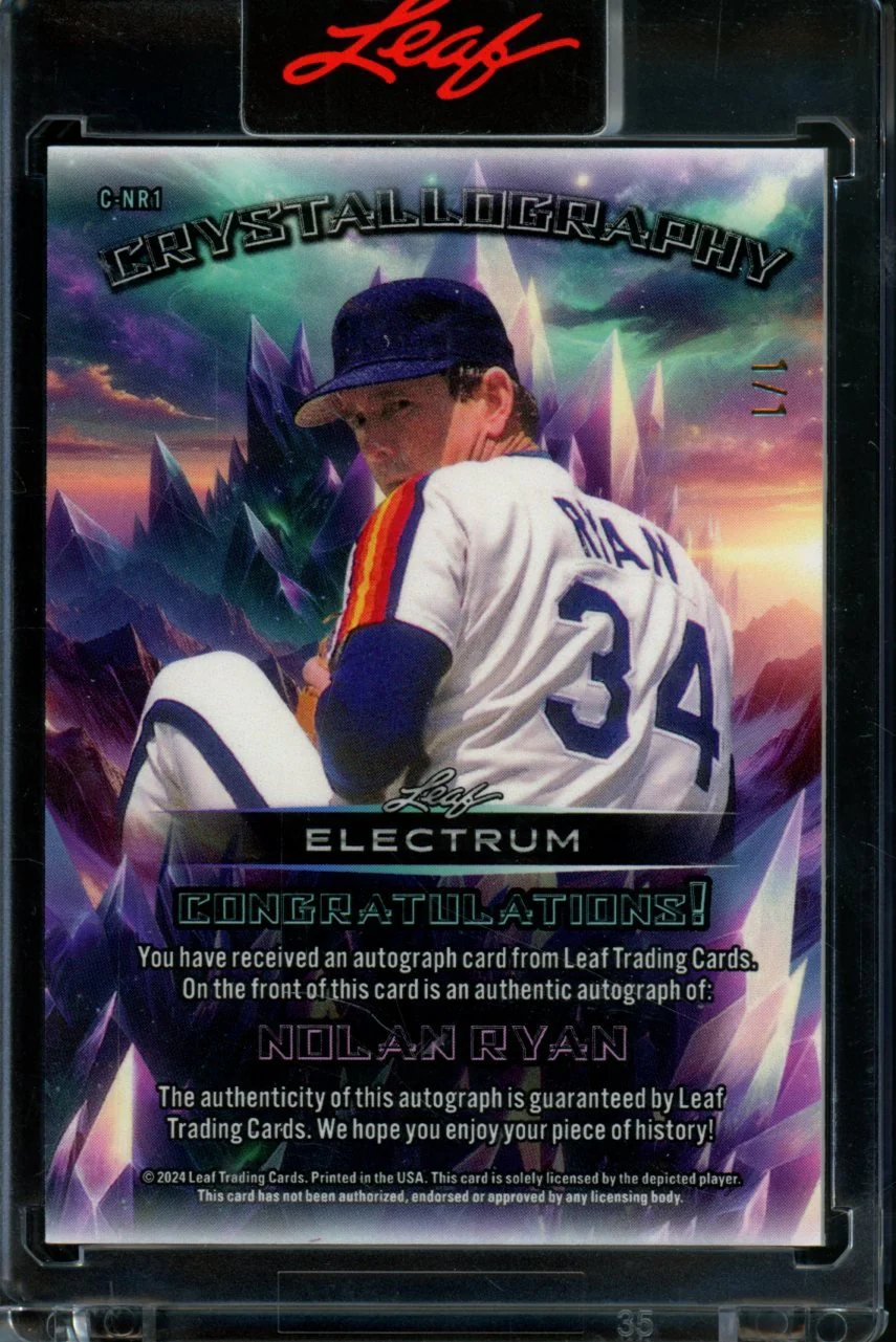 2024 Leaf Electrum Nolan Ryan Crystallography Auto Gold 1/1 Astros - Image 2