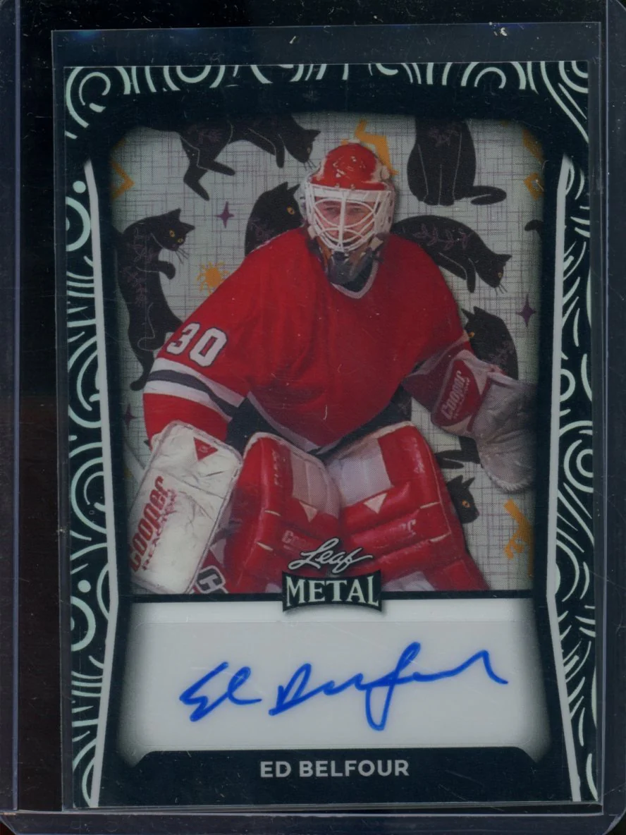 2024 Leaf Metal Halloween Ed Belfour Auto Black Cat 1/1 Blackhawks