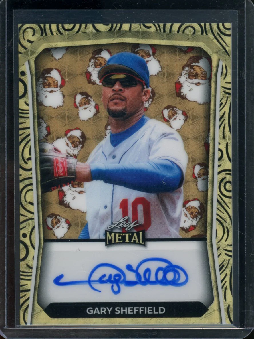2024 Leaf Metal Holiday Gary Sheffield Auto Santa Claus Gold Super Prismatic 1/1 Dodgers