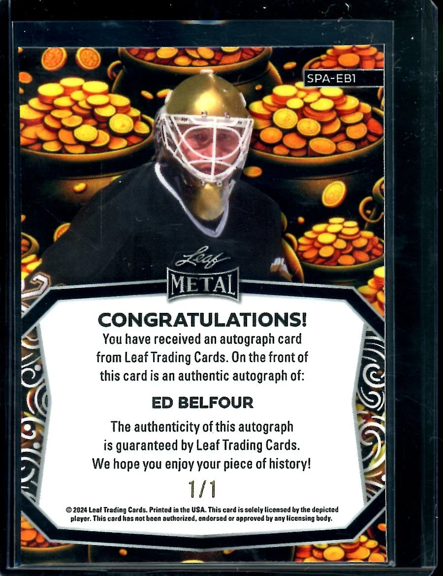 2024 Leaf St. Patrick's Day Ed Belfour Pot of Gold Auto 1/1 - Image 2