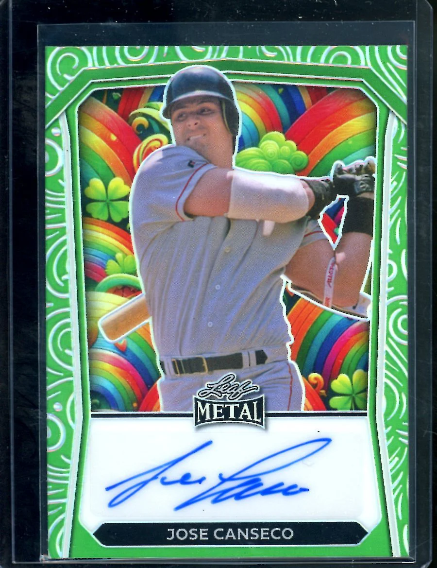 2024 Leaf St. Patrick's Day Jose Canseco Rainbow Auto /3 Athletics