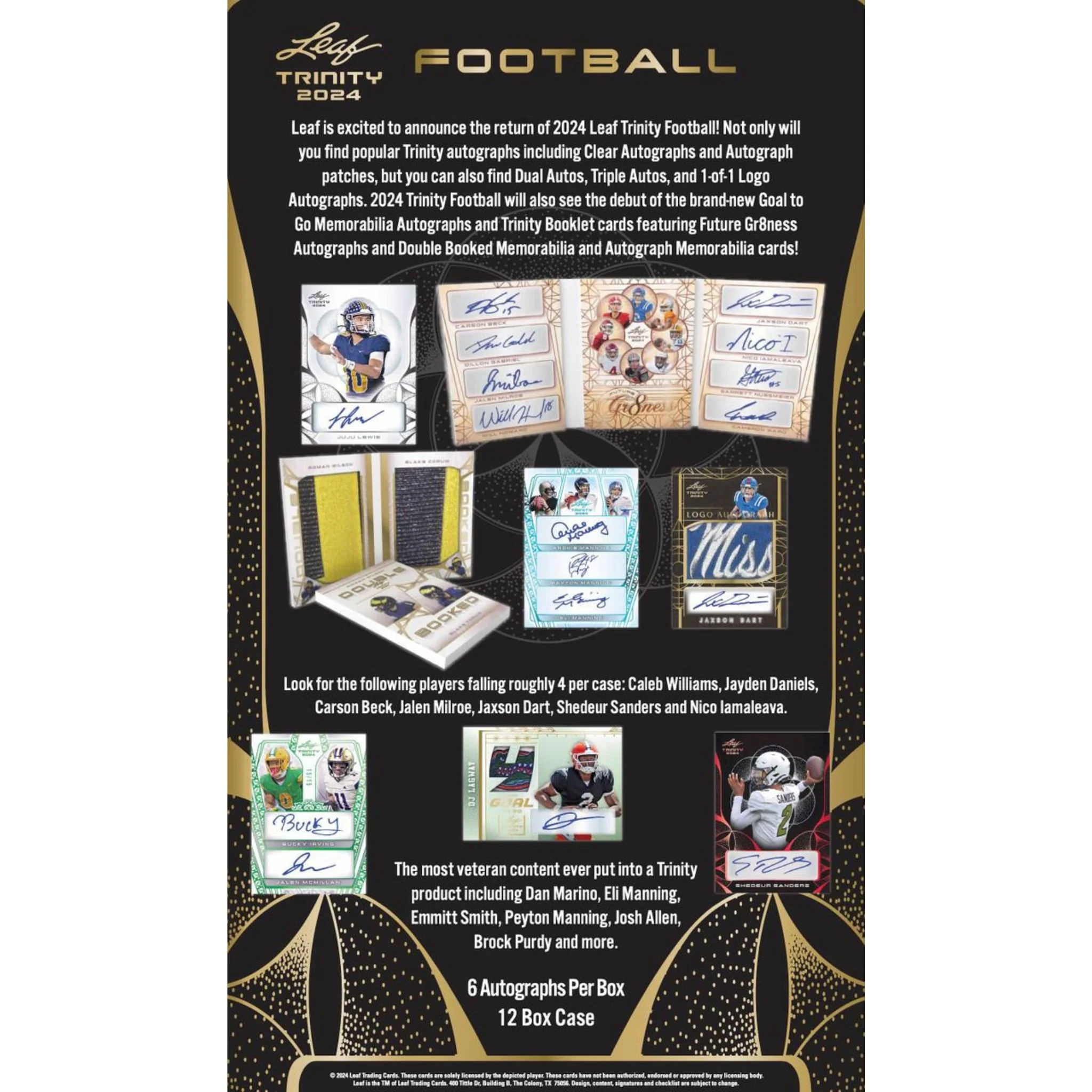 2024 Leaf Trinity Football Hobby Box - Image 2