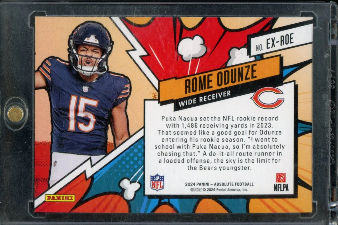 2024 Panini Absolute Rome Odunze Explosive Rookie SSP Bears - Image 2
