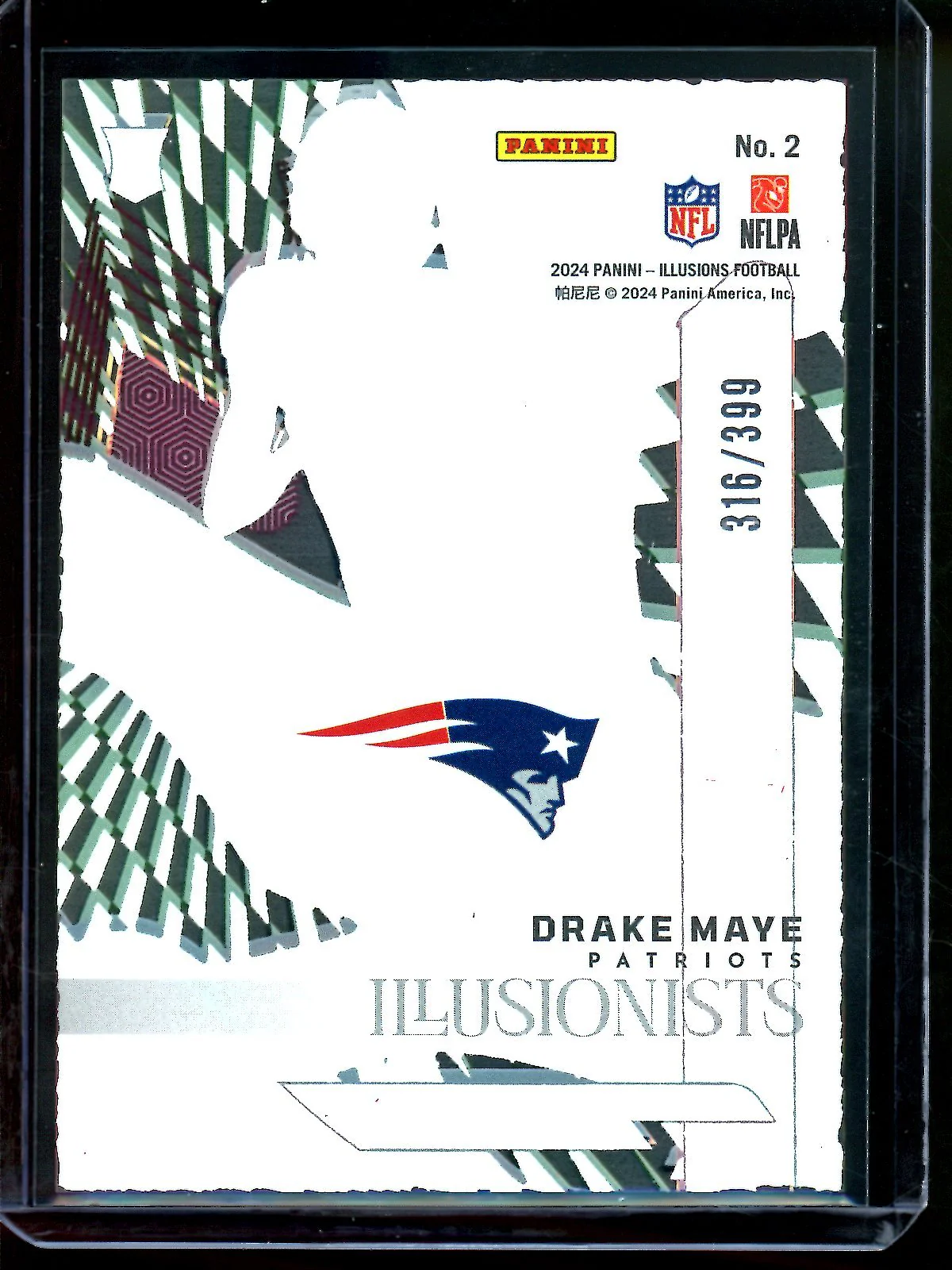 2024 Panini Illusions Drake Maye Illusionists Rookie /399 Patriots - Image 2