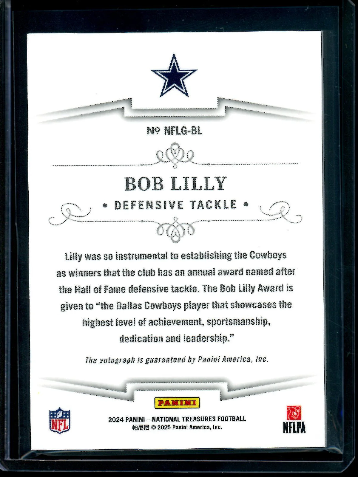 2024 Panini National Treasures Bob Lilly Greatest Signatures /99 Cowboys - Image 2