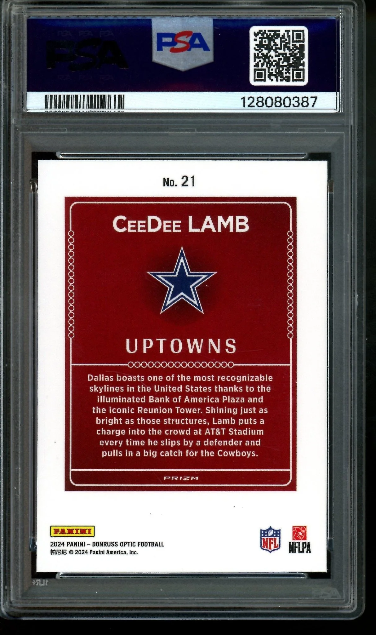 2024 Panini Optic CeeDee Lamb Uptowns Case Hit PSA 10 Cowboys - Image 2