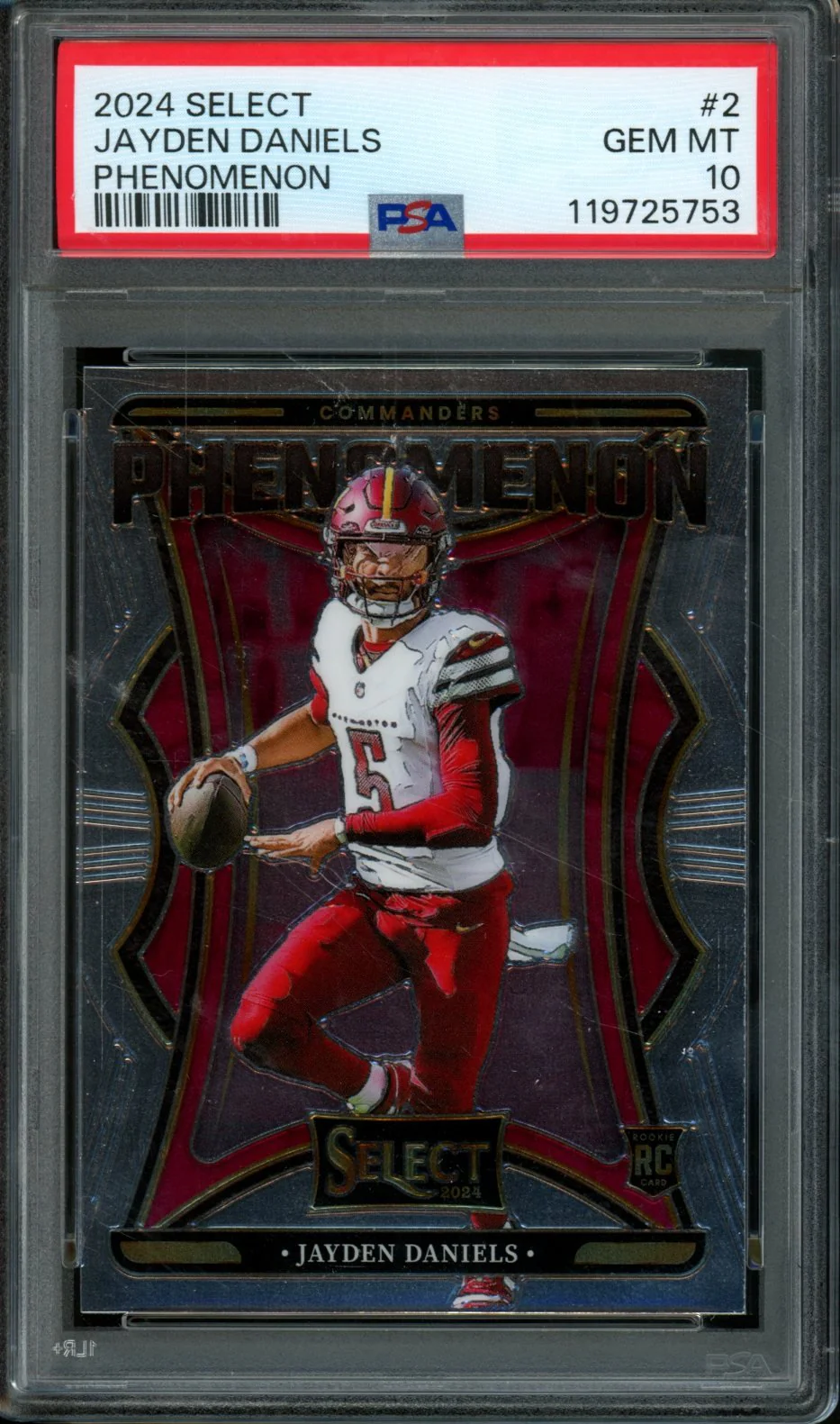 2024 Panini Select Jayden Daniels Phenomenon Rookie PSA 10 Commanders