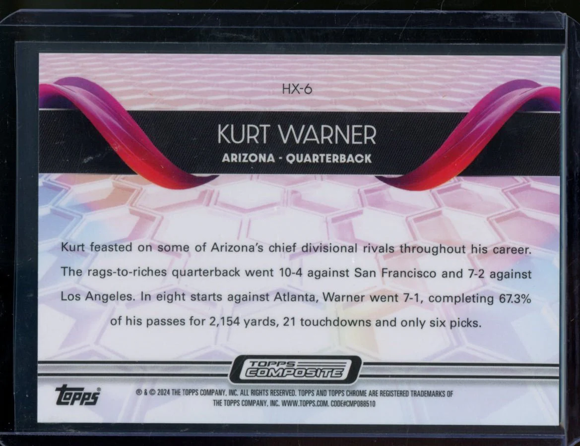 2024 Topps Chrome Composite Kurt Warner Helix SSP Cardinals - Image 2
