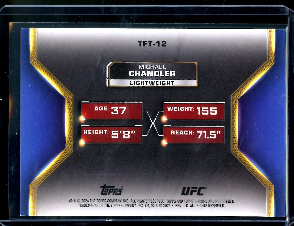 2024 Topps Chrome Michael Chandler Tale of the Tape Gold /50 UFC - Image 2