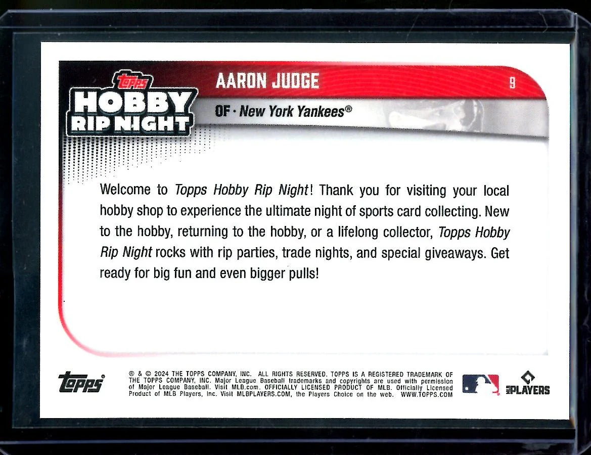 2024 Topps Hobby Rip Night Aaron Judge /10 Yankees - Image 2