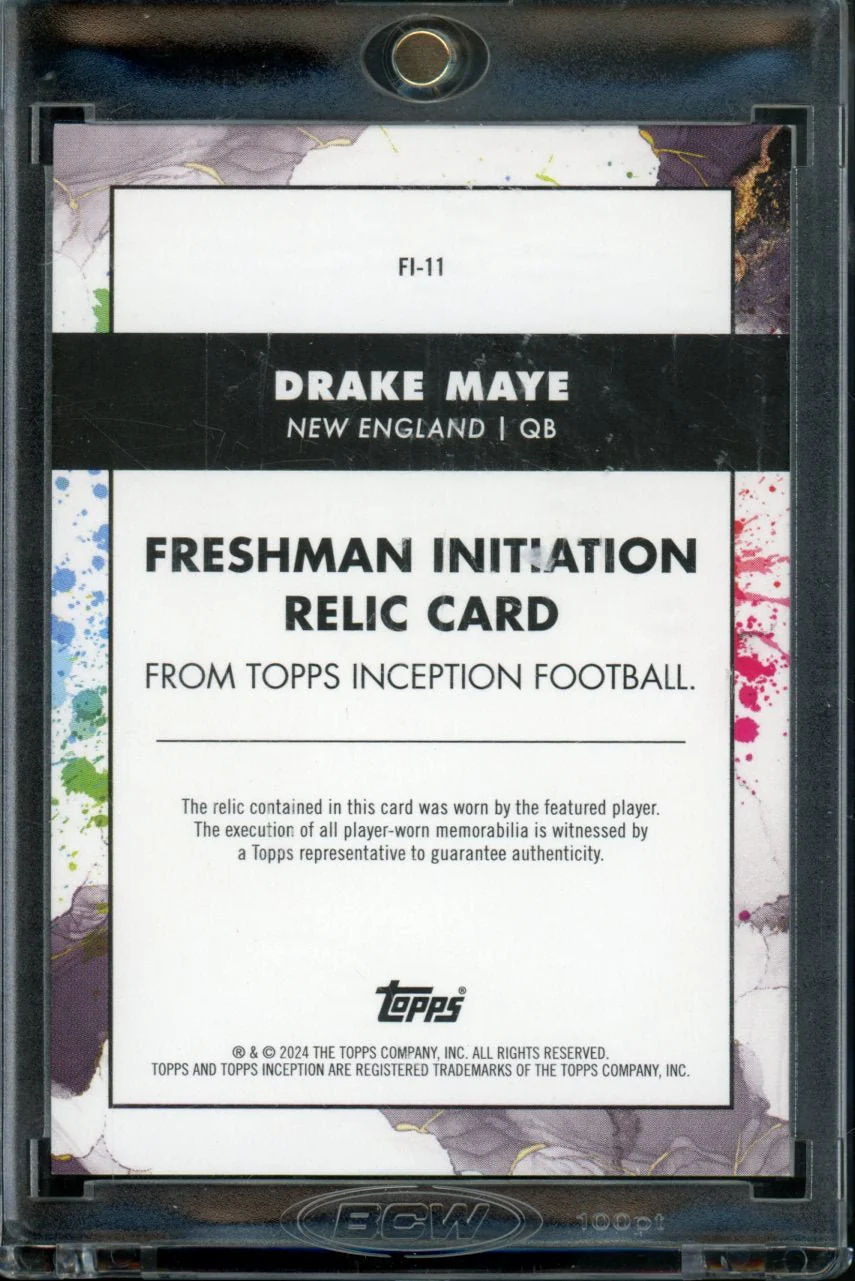 2024 Topps Inception Drake Maye Freshman Initiation Rookie Patch /150 Patriots - Image 2