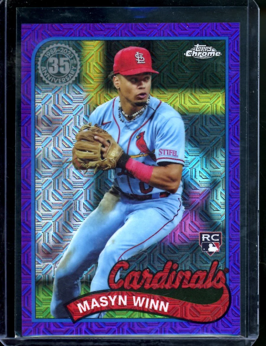 2024 Topps Series 1 Silver Pack Masyn Winn Rookie Purple /75 Cardinals