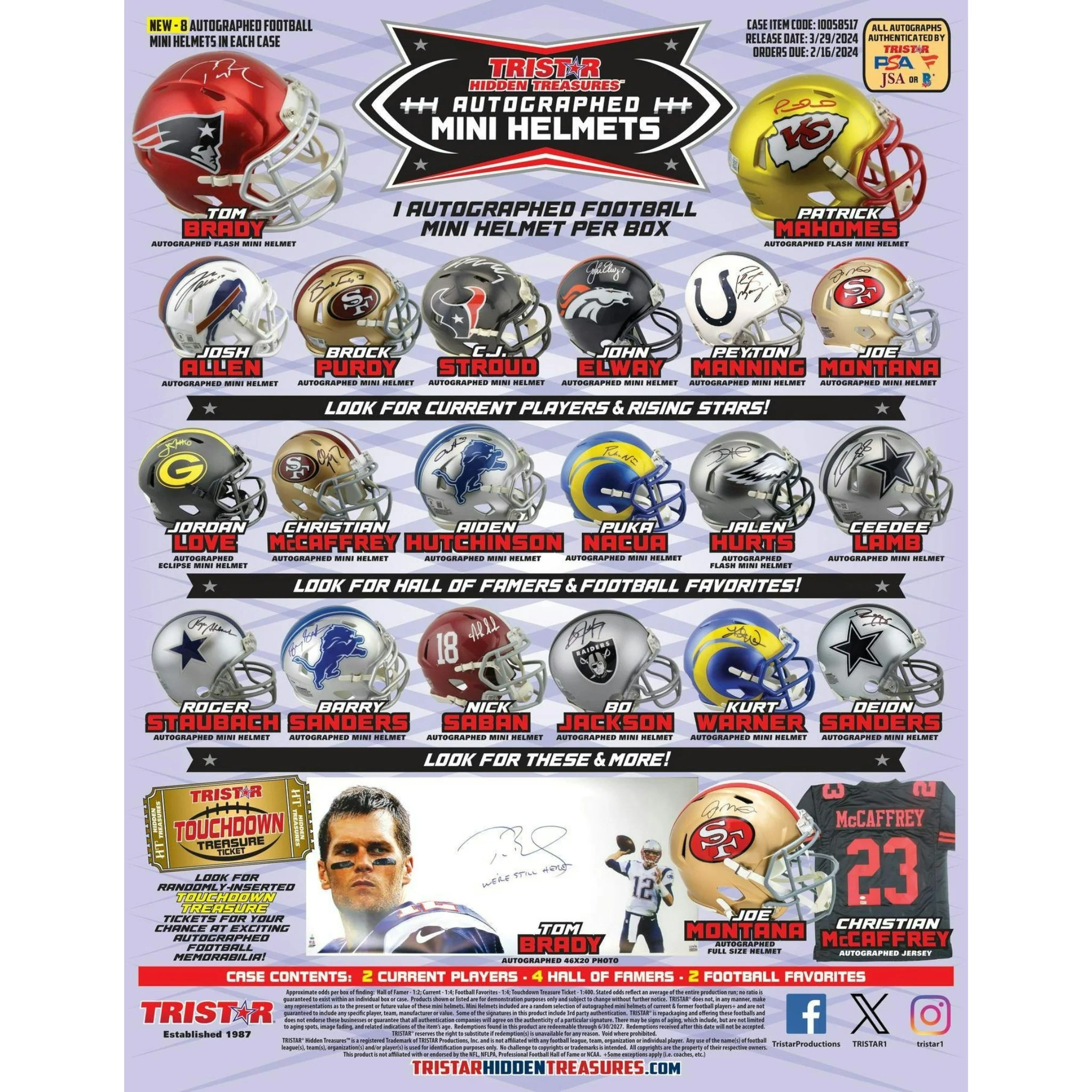 2024 TriStar Hidden Treasures Autographed Football Mini Helmet Hobby Box