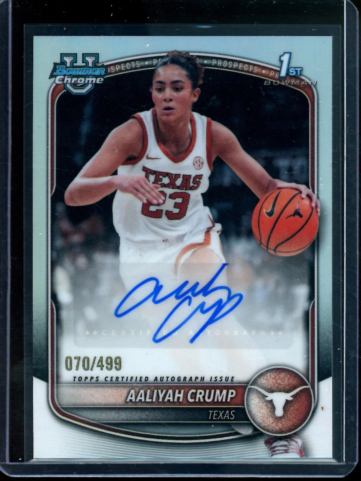2025 Bowman Chrome Aaliyah Crump Refractor Autograph /499 Texas