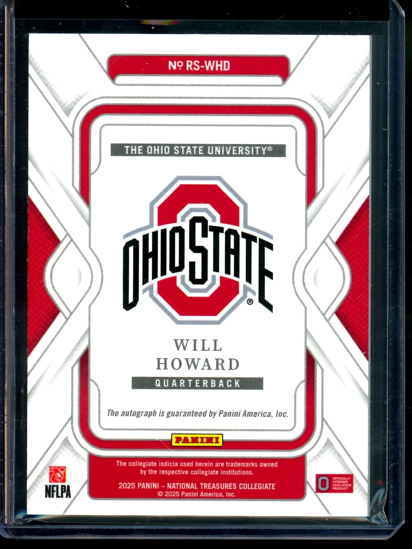2025 Panini National Treasures Will Howard Rookie Autograph /49 Ohio State - Image 2