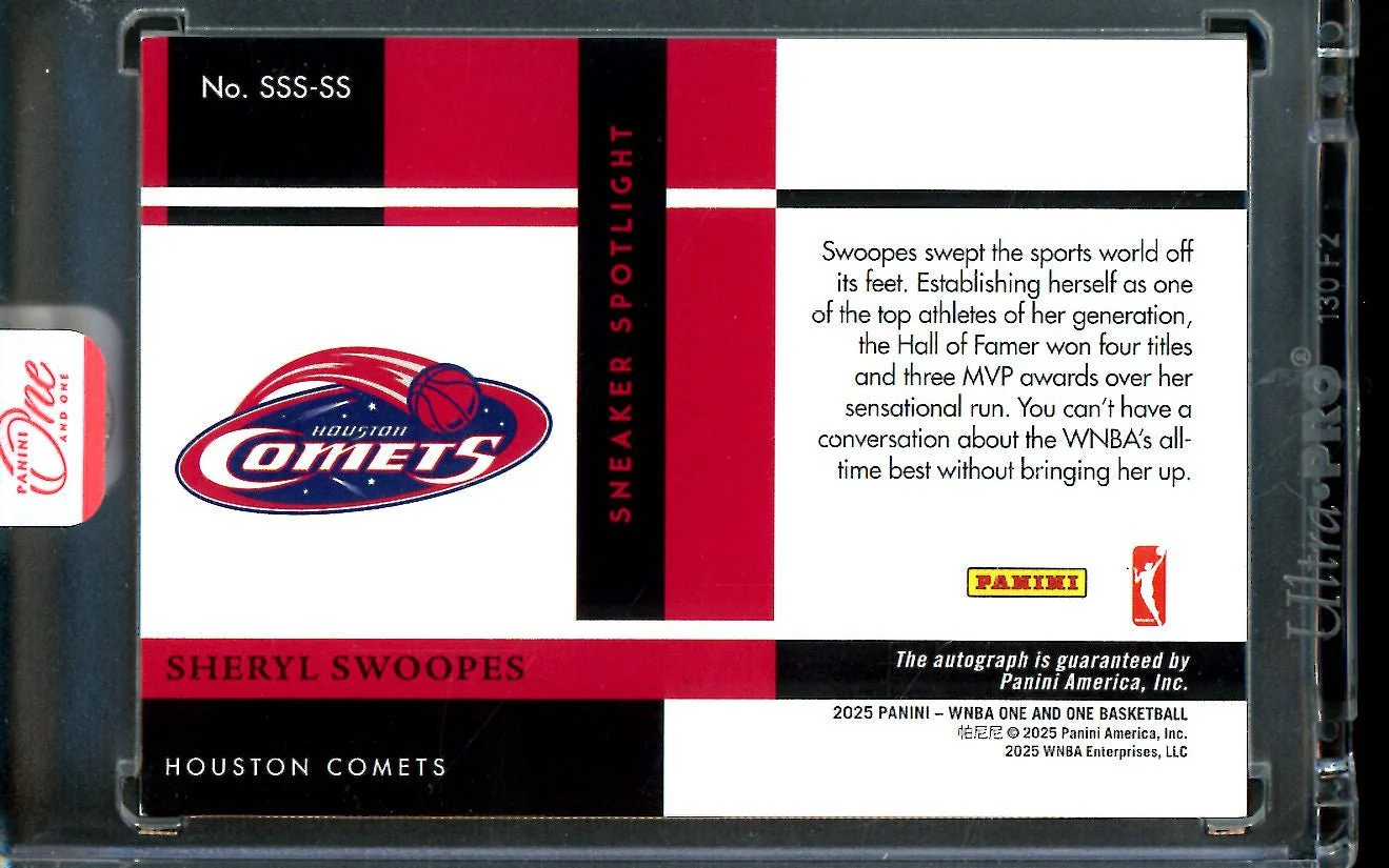 2025 Panini One and One Sheryl Swoopes Sneaker Spotlights Autograph /99 Comets - Image 2
