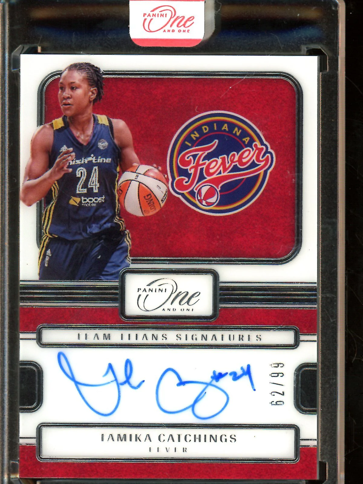 2025 Panini One and One Tamika Catchings Team Titans Signatures /99 Encased Fever