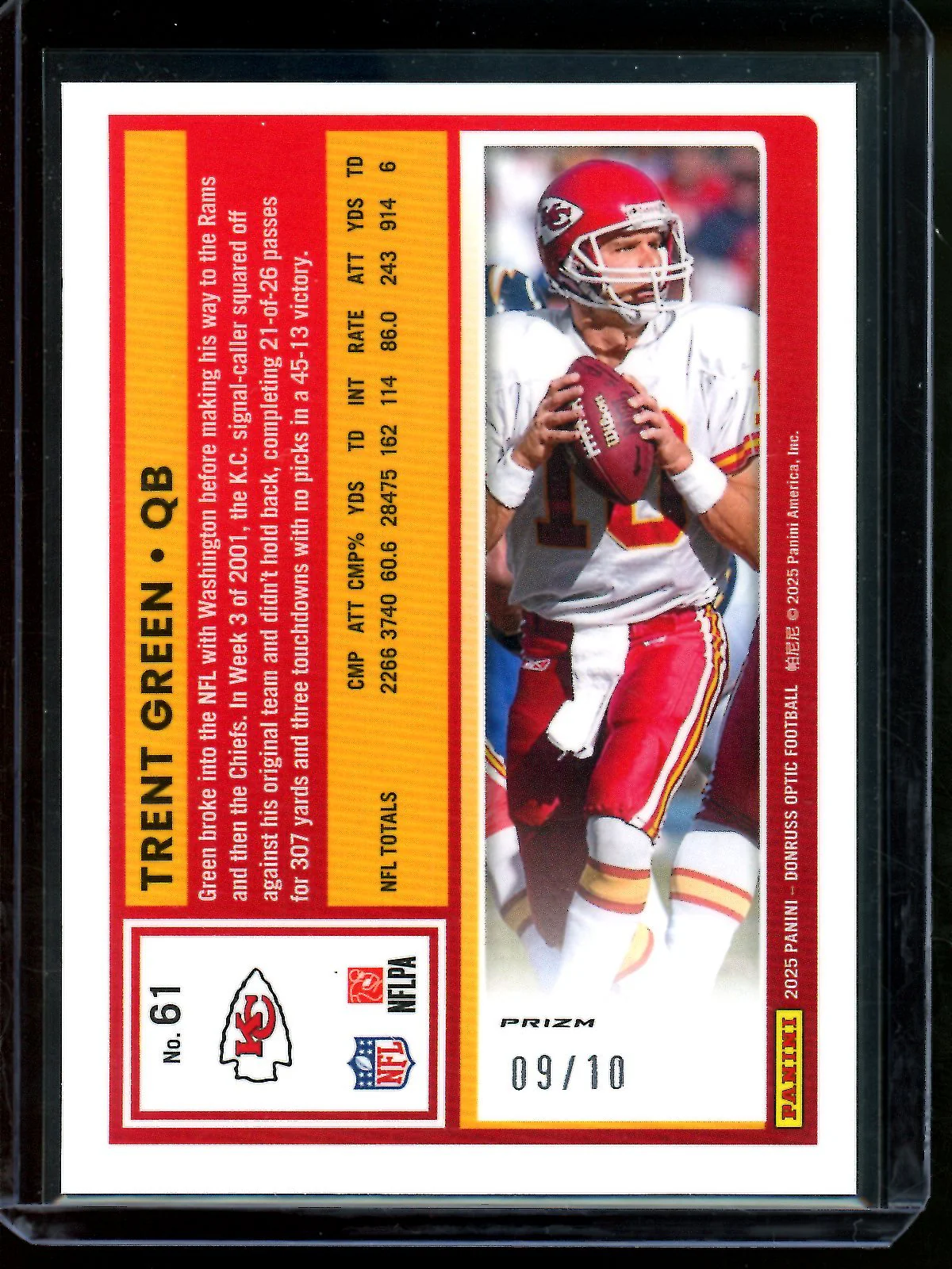 2025 Panini Optic Trent Green Gold Parallel /10 Chiefs - Image 2