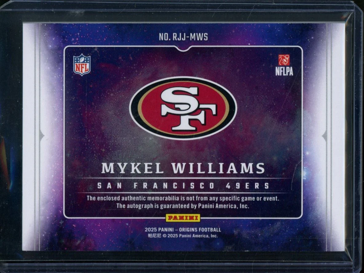 2025 Panini Origins Mykel Williams Rookie Patch Auto 49ers - Image 2