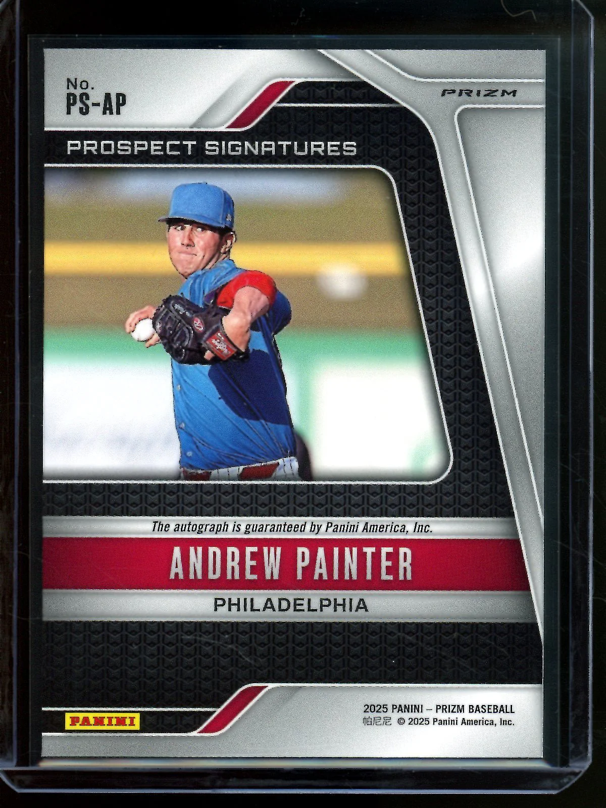 2025 Panini Prizm Andrew Painter Silver Prospect Signatures Silver Phillies - Image 2