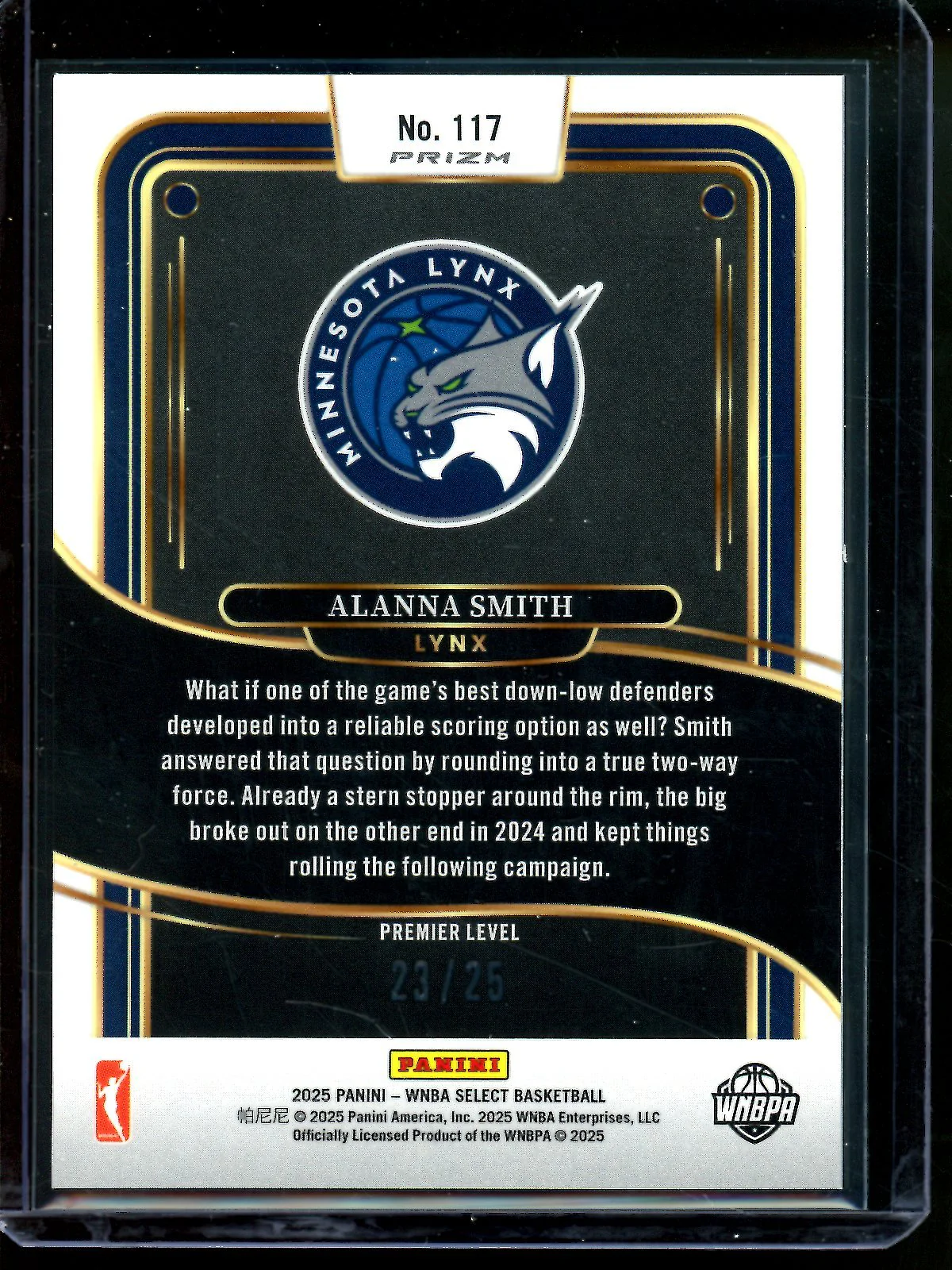 2025 Panini Select Alanna Smith Tie Dye /25 Lynx - Image 2
