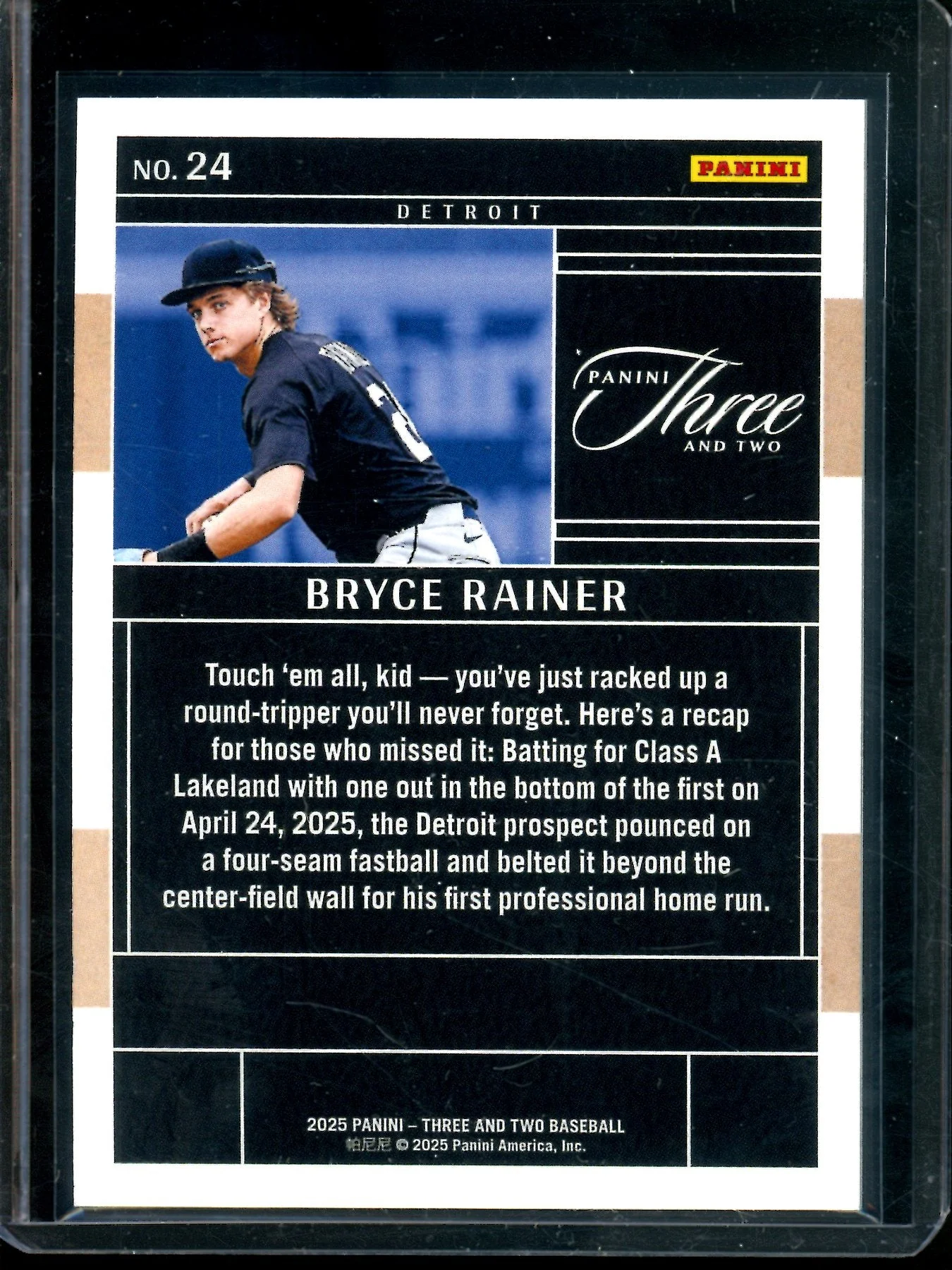 2025 Panini Three and Two Bryce Rainer Bronze Foil SP /3 Tigers - Image 2