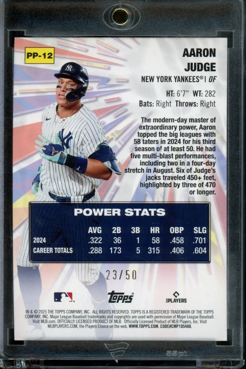 2025 Topps Celebration Aaron Judge Power Players Gold /50 Yankees - Image 2