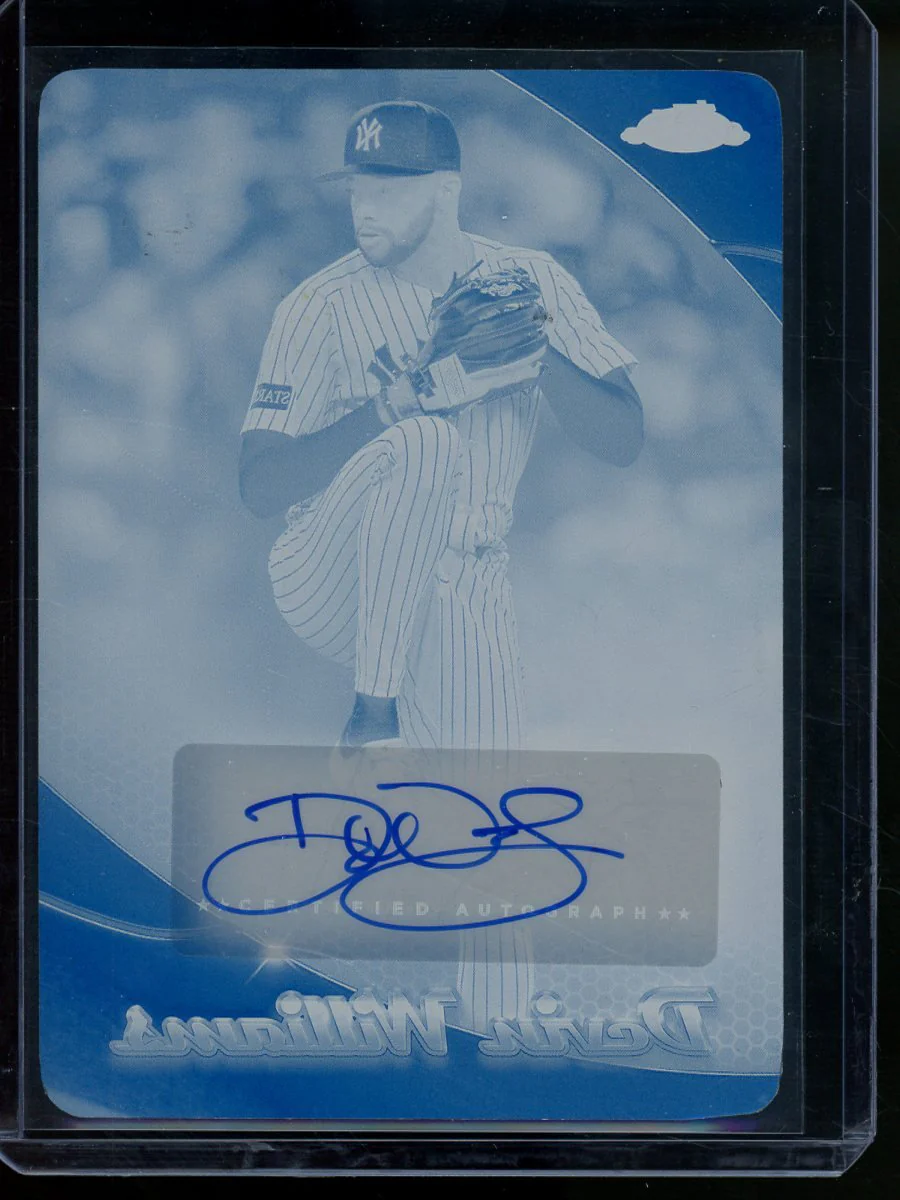 2025 Topps Chrome Baseball Devin Williams Autograph Printing Plate Cyan 1/1 Yankees
