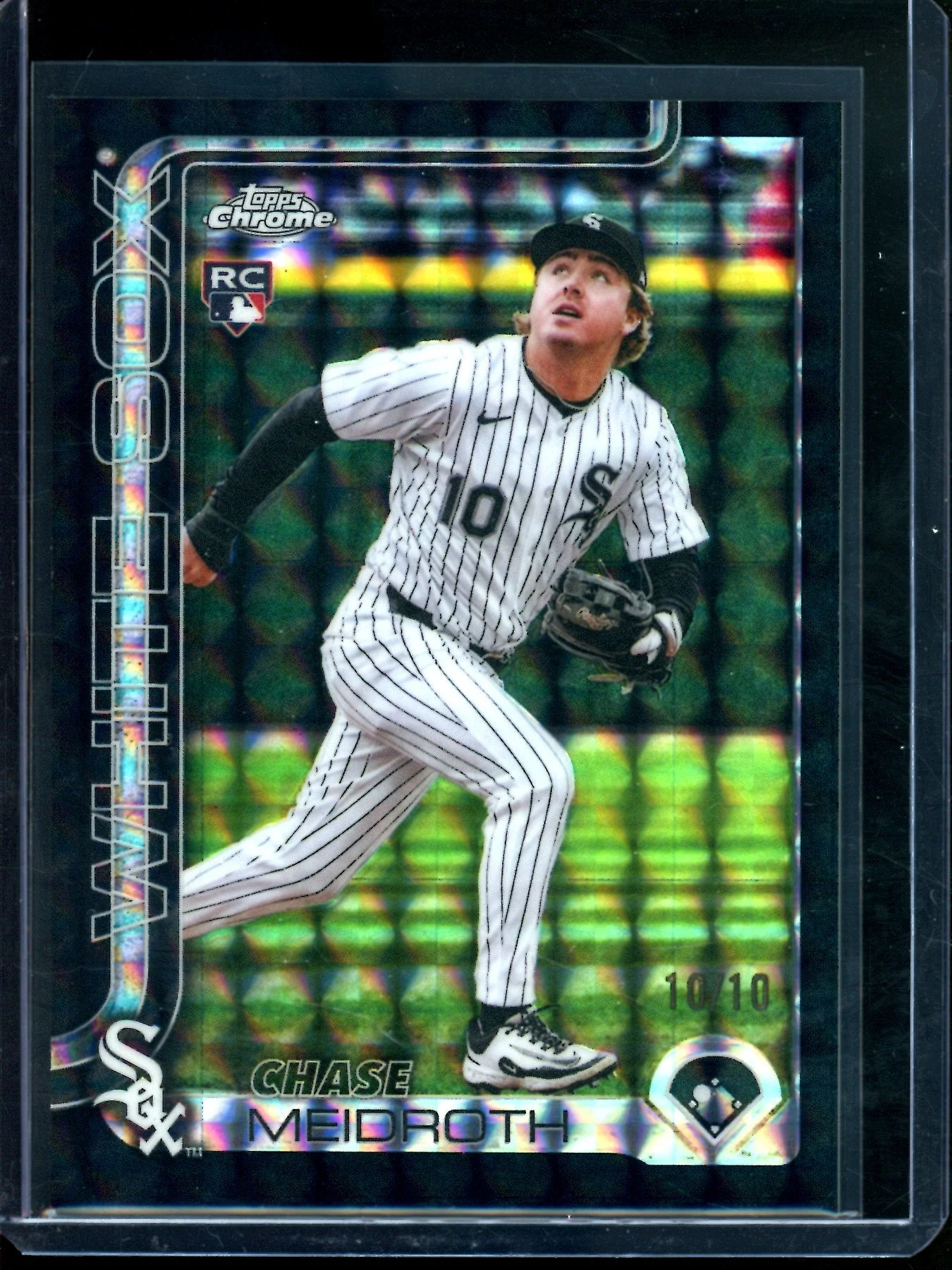 2025 Topps Chrome Chase Meidroth Black Geometric Rookie /10 White Sox