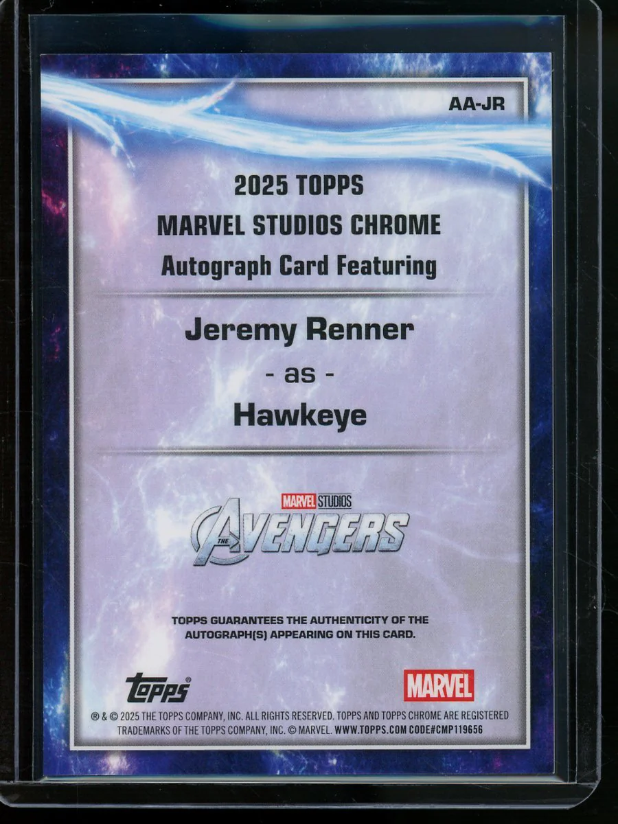 2025 Topps Chrome Jeremy Renner Orange Autograph /25 Clint Barton Hawkeye Avengers - Image 2