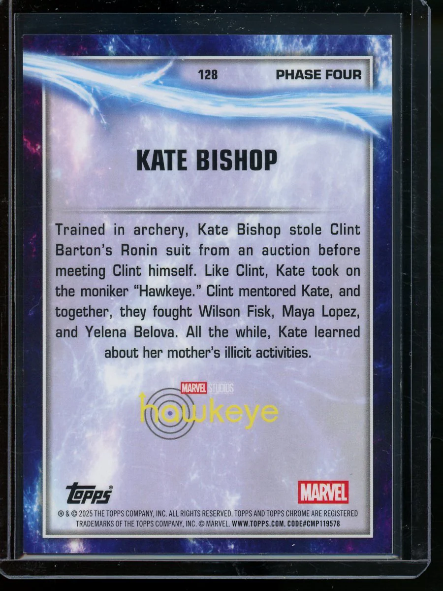 2025 Topps Chrome Kate Bishop Gold Refractor /50 Hawkeye - Image 2
