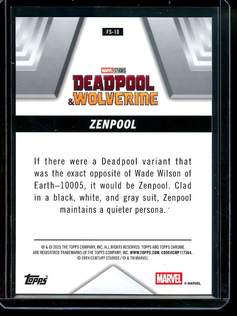 2025 Topps Chrome Zenpool Future Stars Red Refractor /5 Deadpool and Wolverine - Image 2