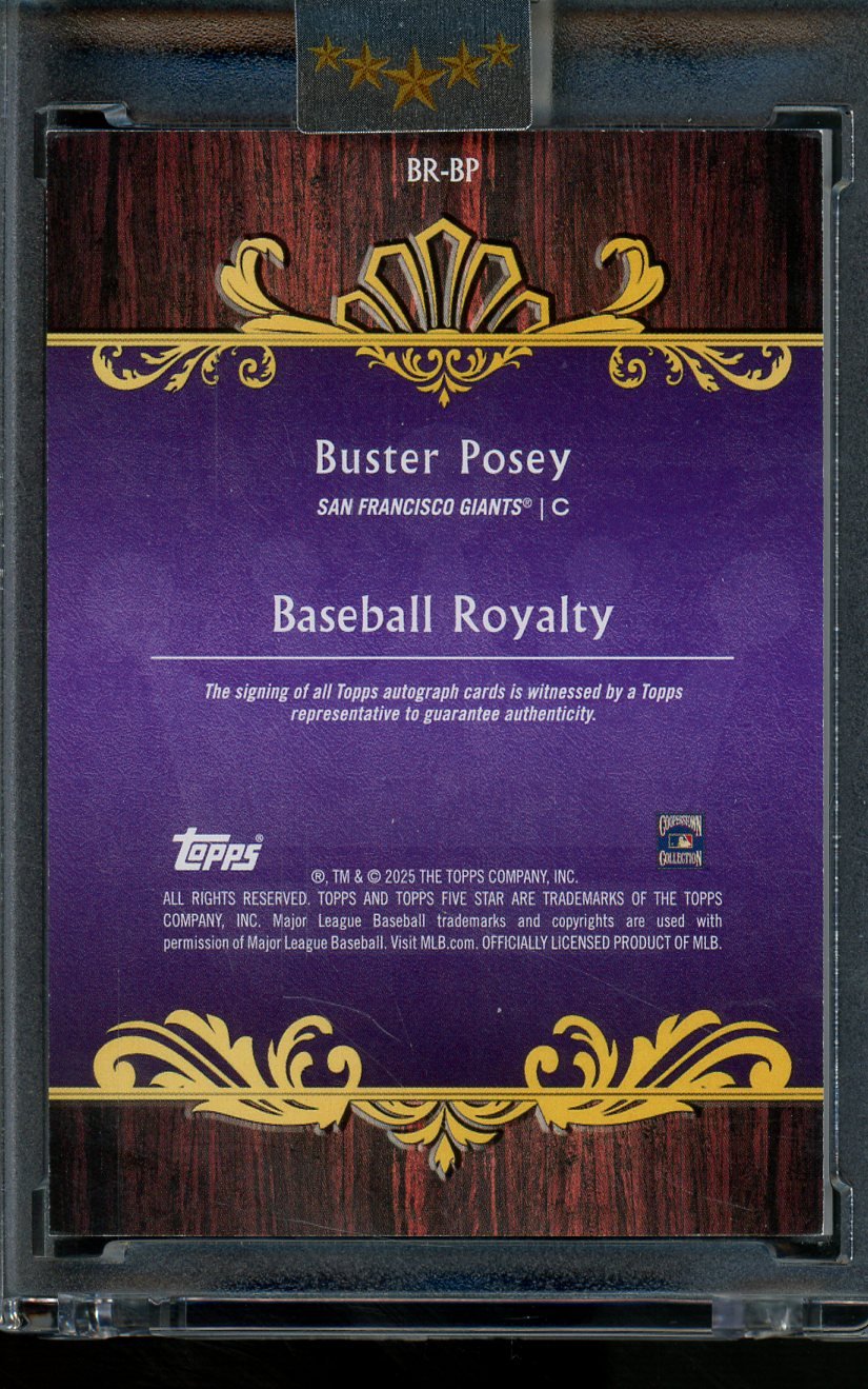 2025 Topps Five Star Buster Posey 1/1 Baseball Royalty Autograph Gold Ink Giants - Image 2