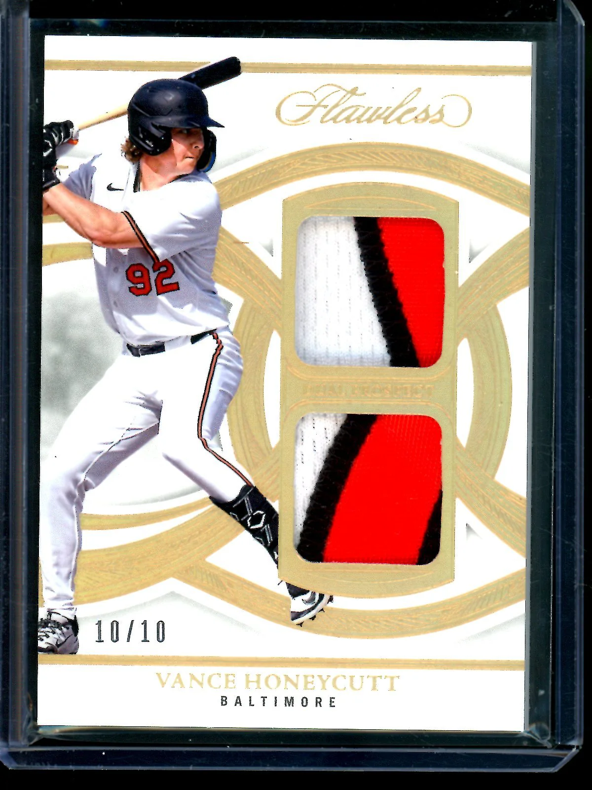 2025 Topps Flawless Vance Honeycutt Dual Relic Gold /10 Orioles