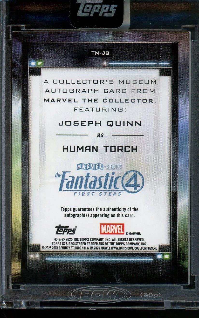 2025 Topps Marvel Joseph Quinn / Human Torch Autograph Refractor /100 - Image 2