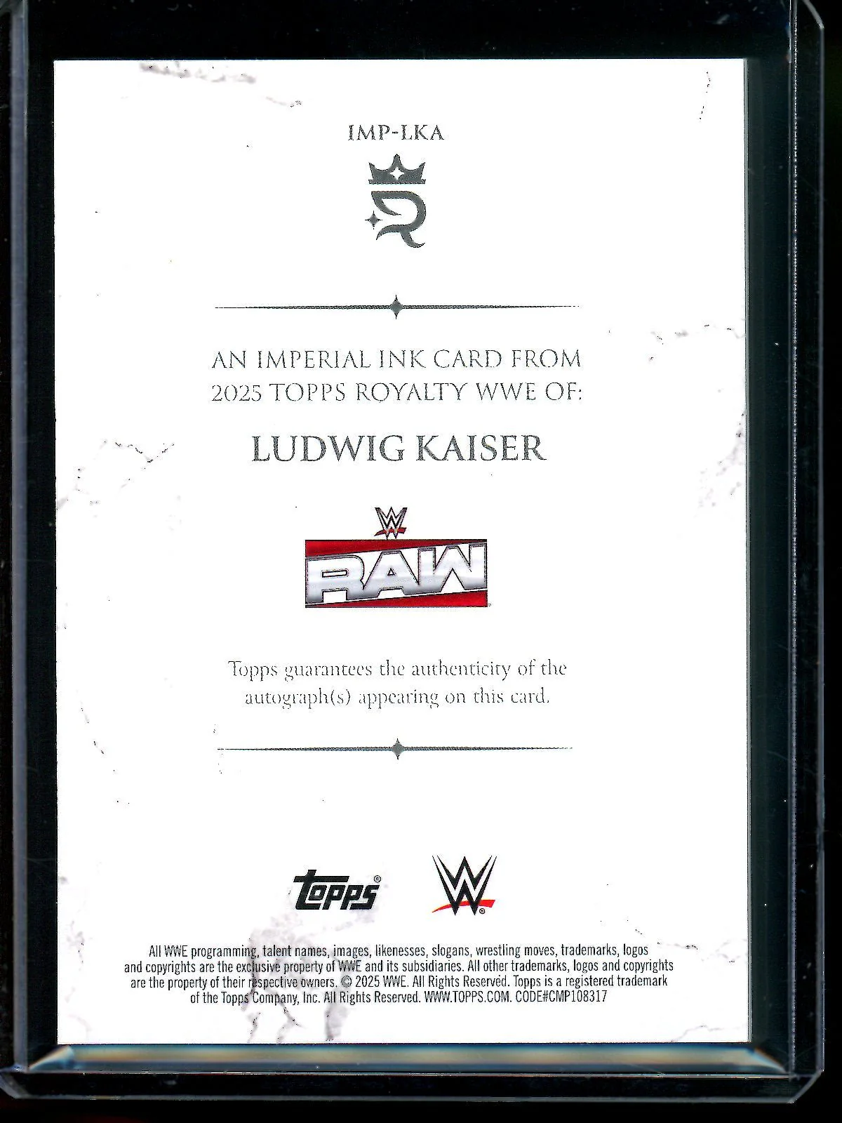 2025 Topps Royalty Ludwig Kaiser Imperial Ink Autograph /10 - Image 2