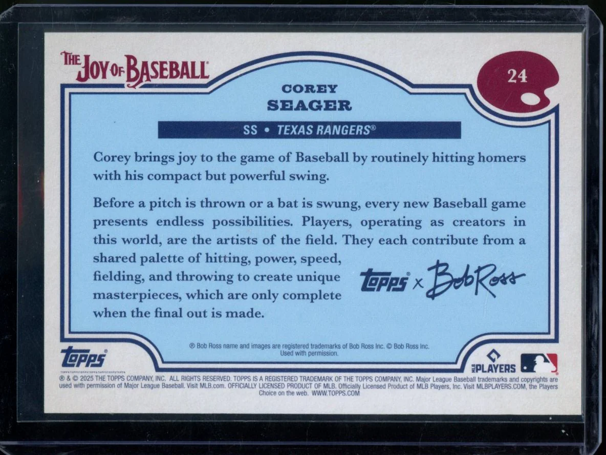 2025 Topps The Joy Of Baseball Corey Seager Paint Splatter /99 Rangers - Image 2