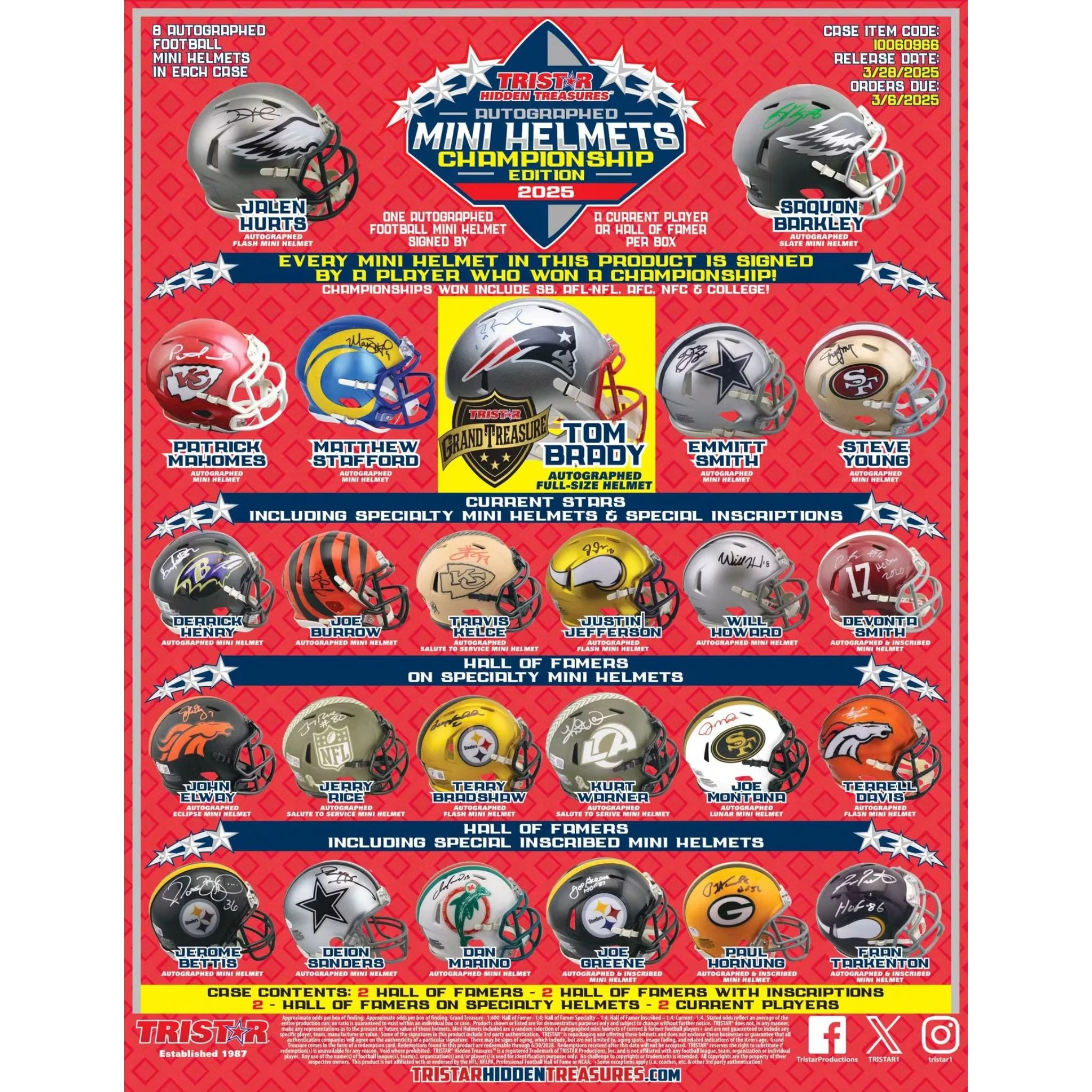 2025 Tristar Hidden Treasures Football Mini Helmet Championship Edition Box - Image 2