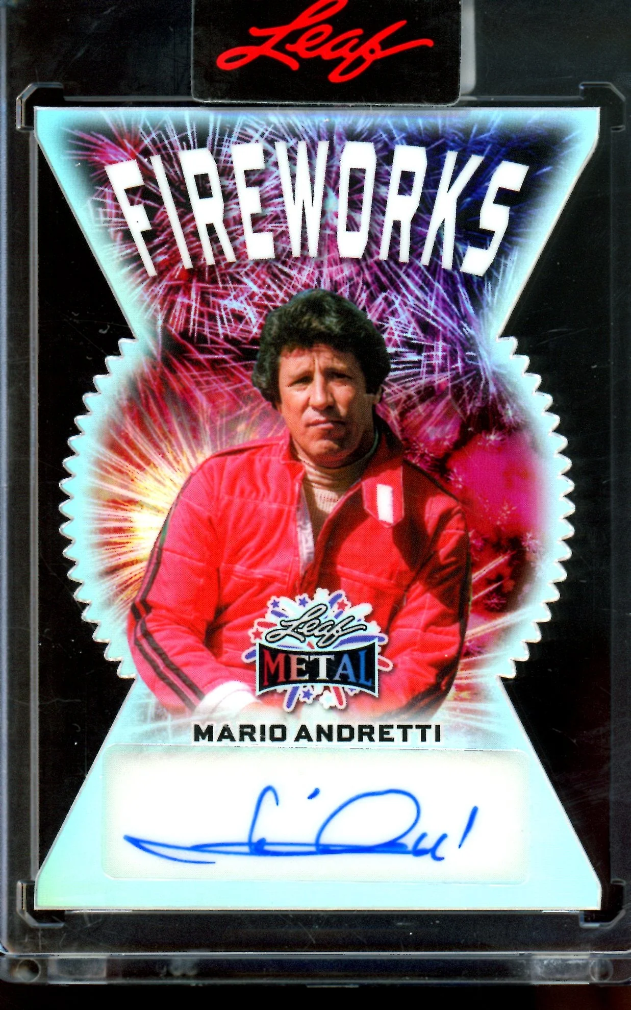 2026 Leaf Metal Mario Andretti Fireworks Refractor Autograph /7 Encased