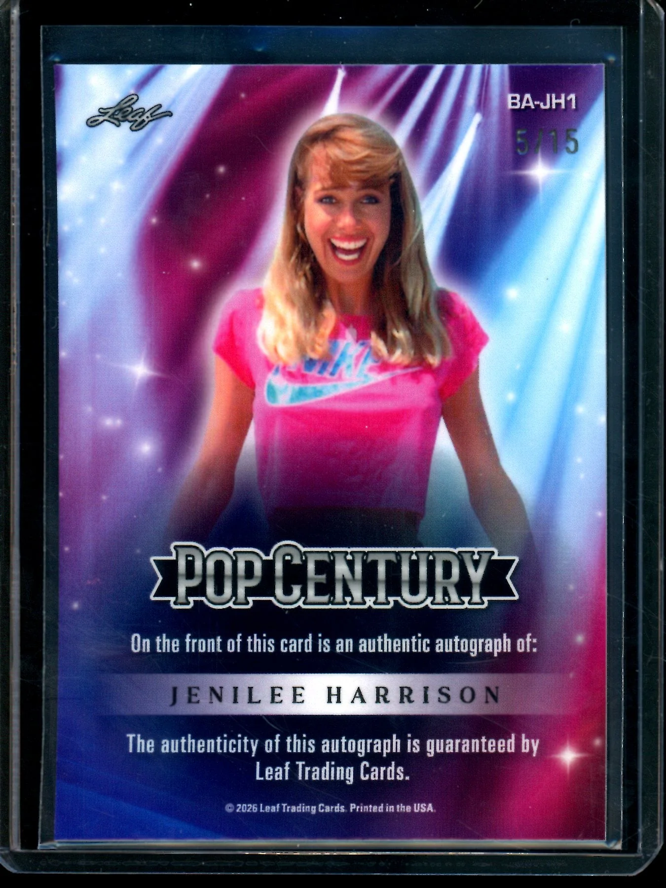 2026 Leaf Pop Century Jenilee Harrison Autograph /15 - Image 2