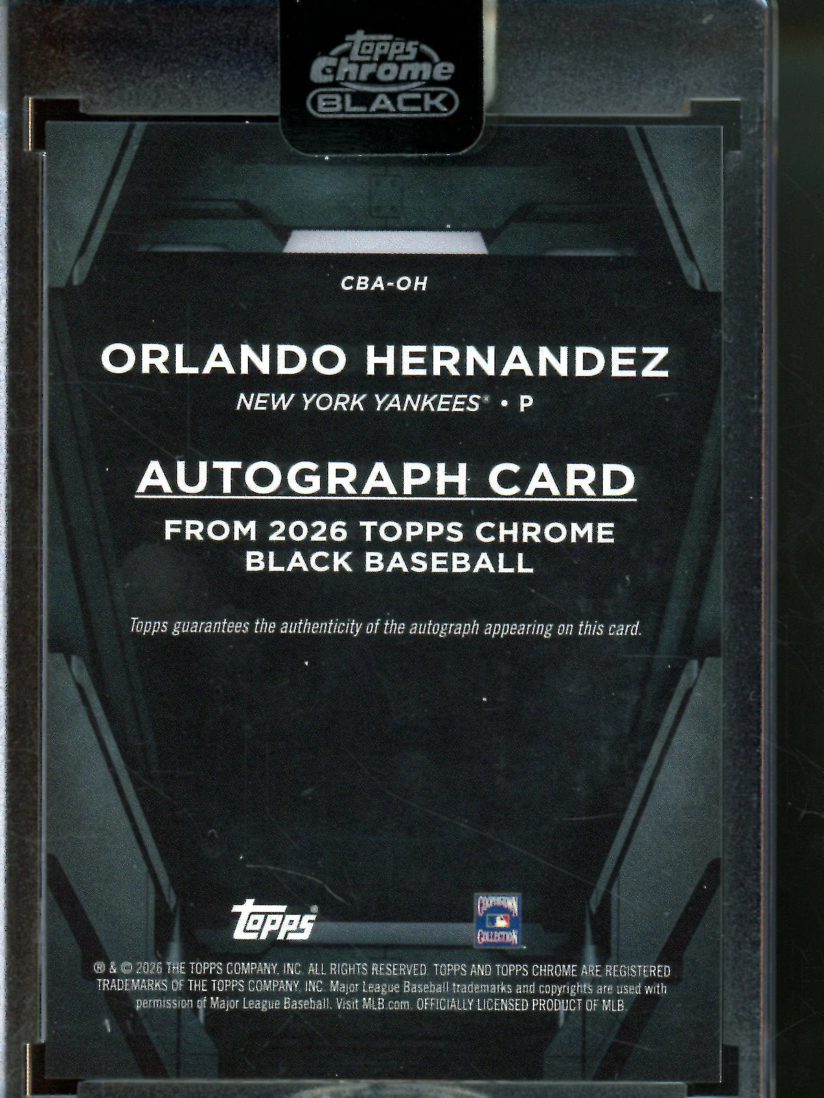 2026 Topps Black Orlando Hernandez Sealed Autograph Yankees - Image 2