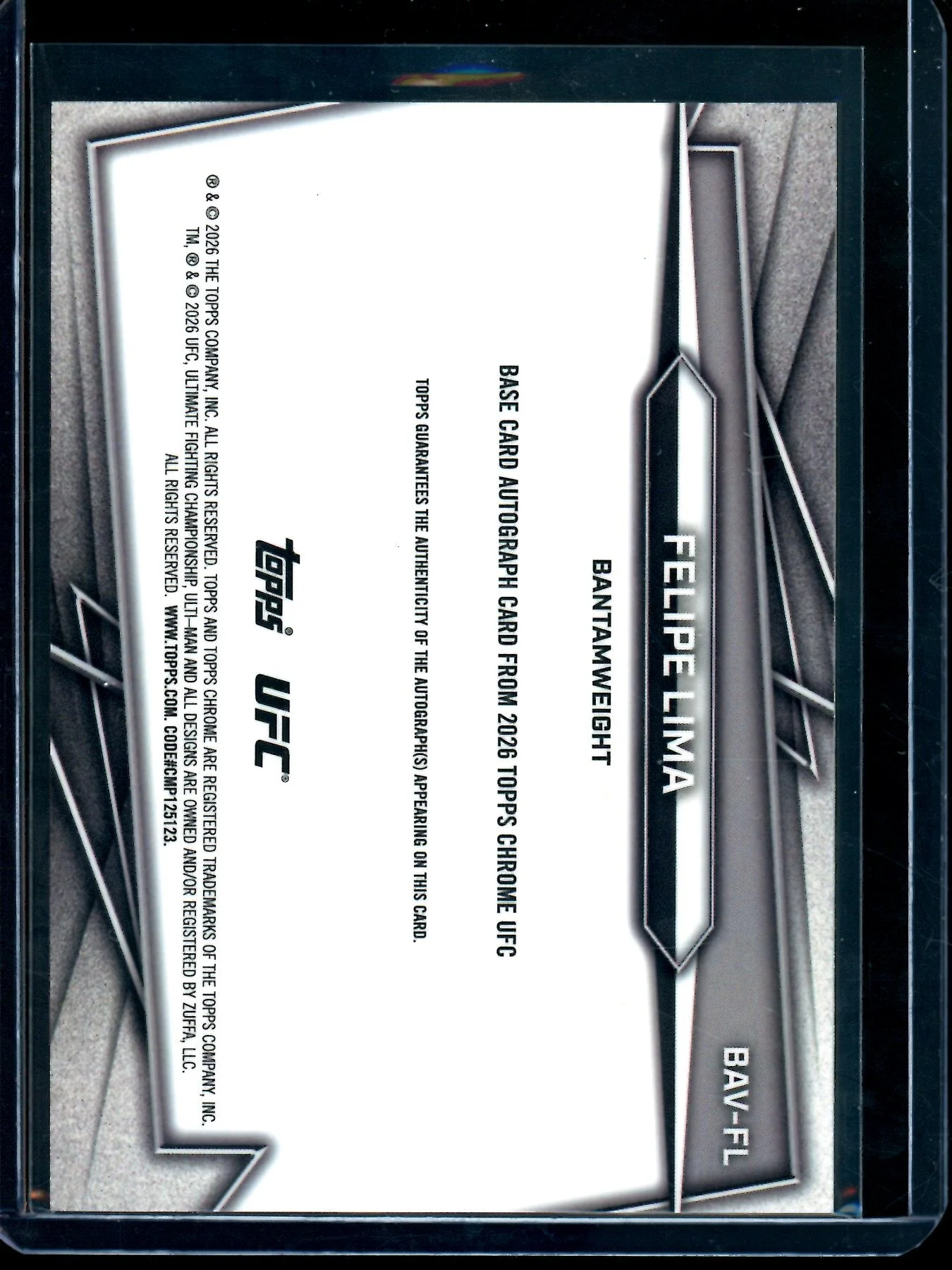 2026 Topps Chrome Felipe Lima Rookie Gold Geometric Autograph /50 - Image 2