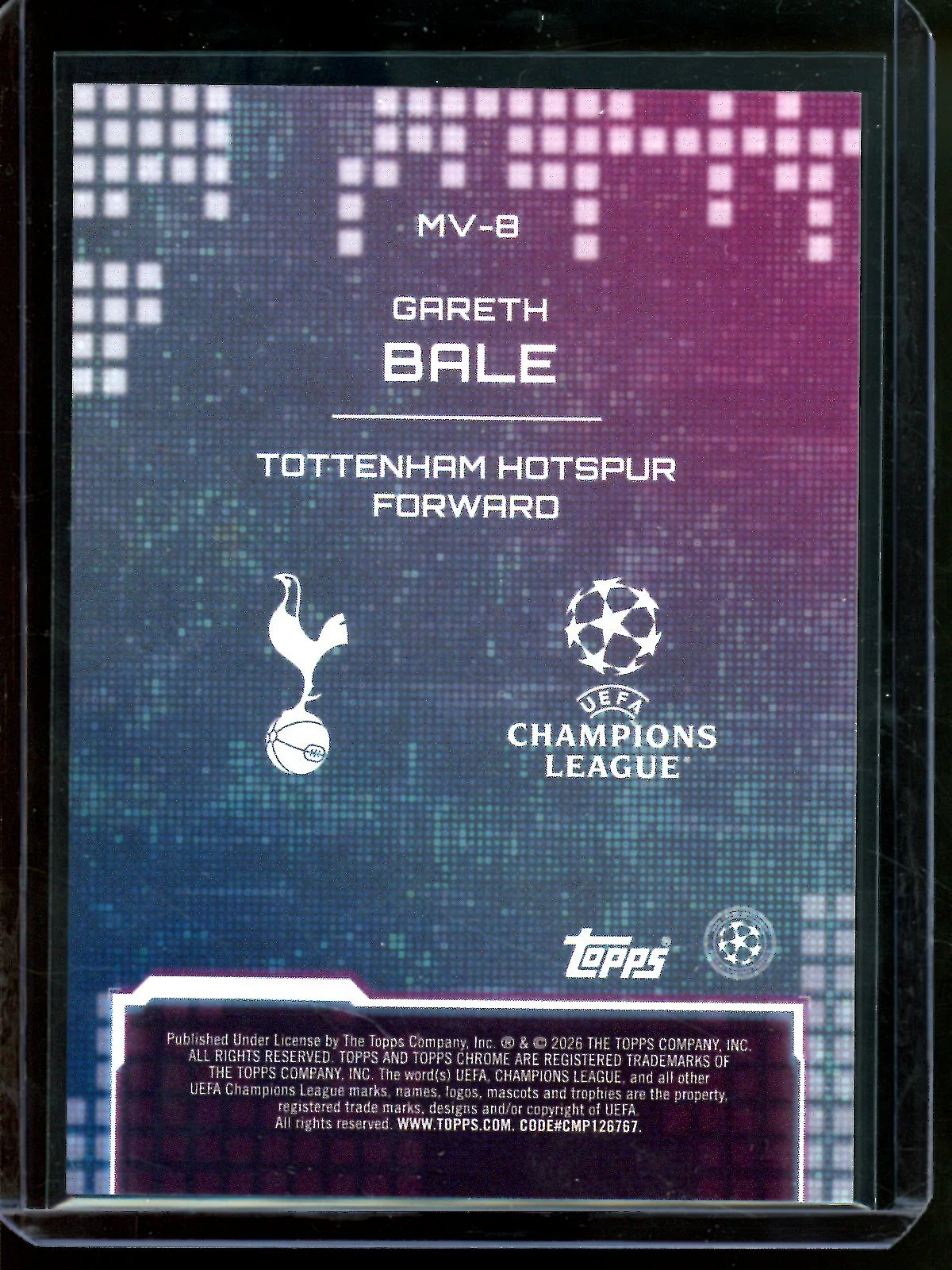 2026 Topps Chrome Gareth Bale MetaVerse SP Tottenham - Image 2