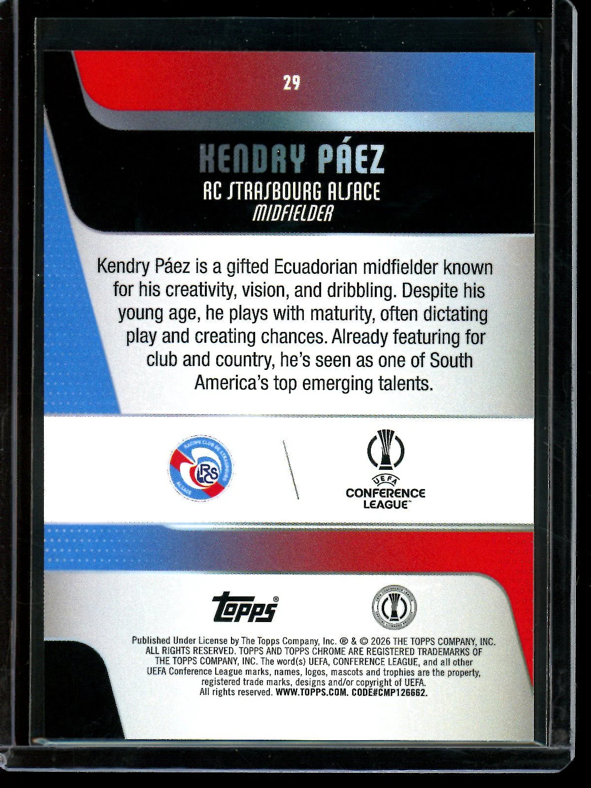 2026 Topps Chrome Hendry Paez Radiating Rookie SSP Strasbourg Alsace - Image 2