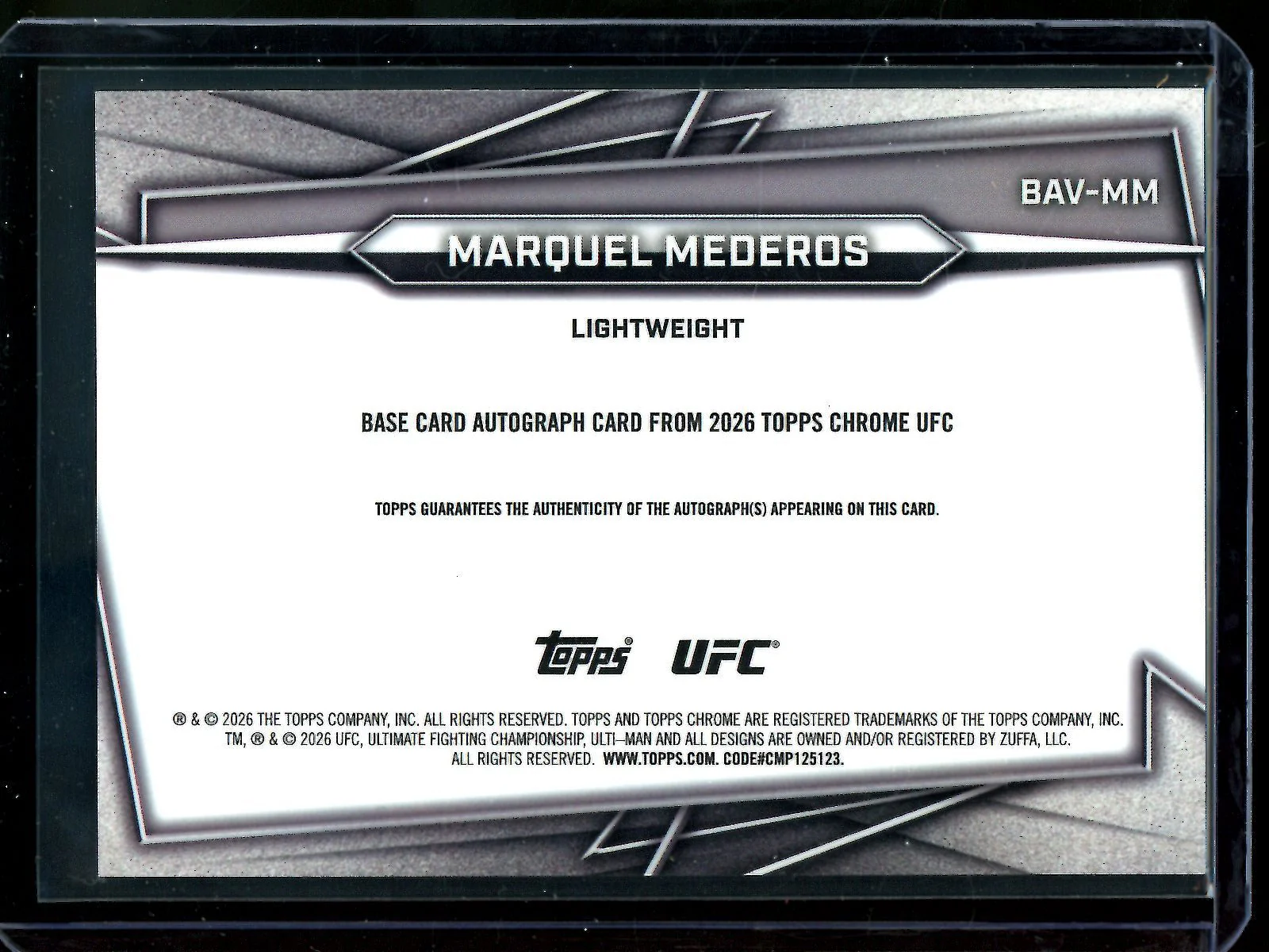 2026 Topps Chrome Marquel Mederos Purple Rookie Geometric Autograph /10 - Image 2