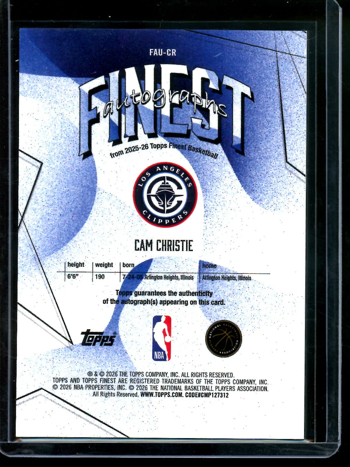 2026 Topps Finest Cam Chrisie Yellow Geometric Refractor Autograph /35 Clippers - Image 2