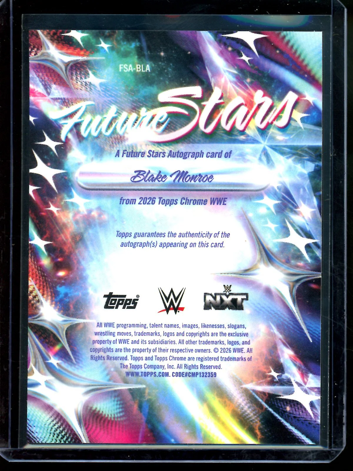 2026 Topps Sapphire Blake Monroe Future Stars Sapphire Autograph - Image 2