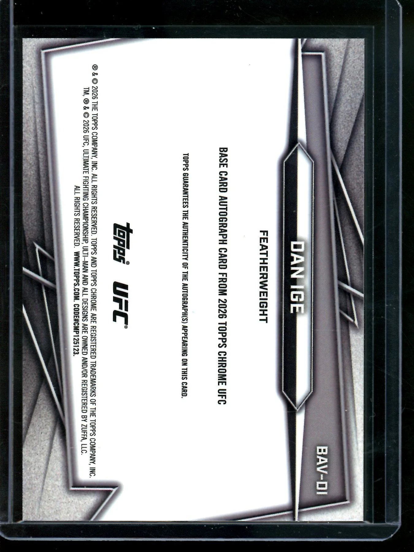 2026 Topps Sapphire Dan Ige Orange Sapphire Autograph /25 - Image 2