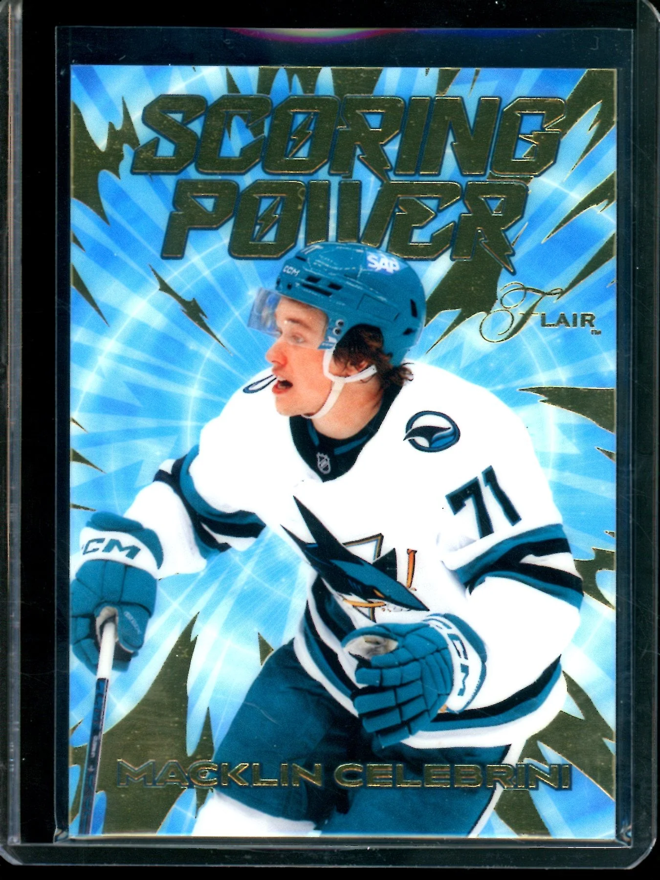 2026 Upper Deck Flair Macklin Celebrini Scoring Power Sharks