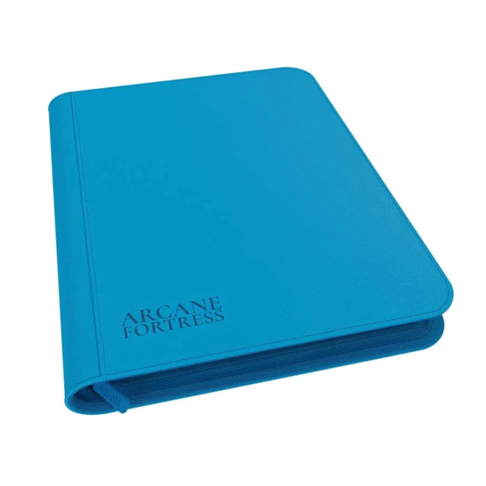 Arcane Fortress 9 Pocket Neon Blue Zippered Card Binder
